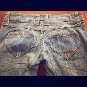 Frankie B Heart Pocket Flare Jeans